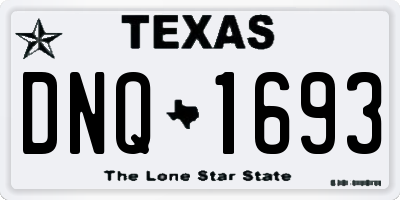 TX license plate DNQ1693