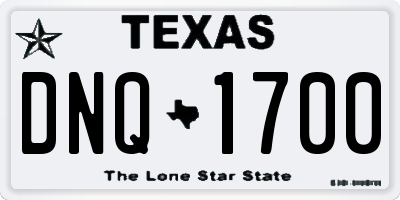TX license plate DNQ1700