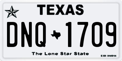 TX license plate DNQ1709