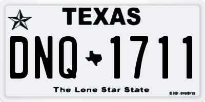 TX license plate DNQ1711