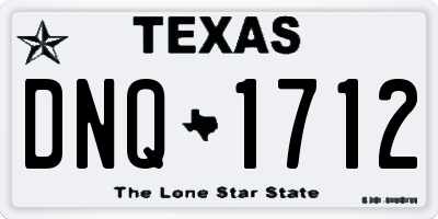 TX license plate DNQ1712