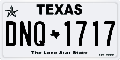 TX license plate DNQ1717