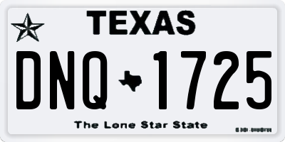 TX license plate DNQ1725