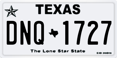 TX license plate DNQ1727