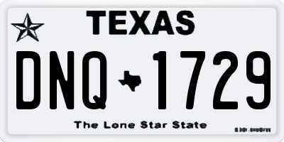 TX license plate DNQ1729