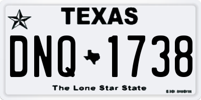 TX license plate DNQ1738