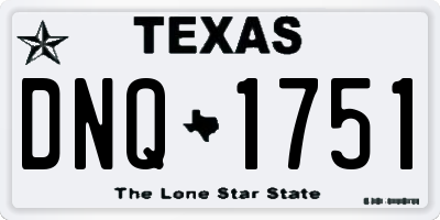 TX license plate DNQ1751