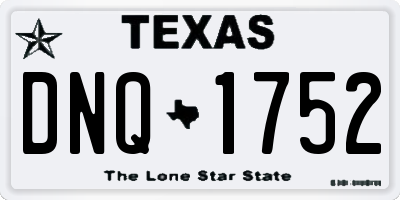 TX license plate DNQ1752