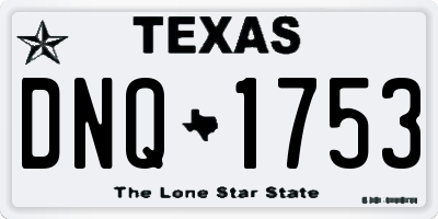 TX license plate DNQ1753
