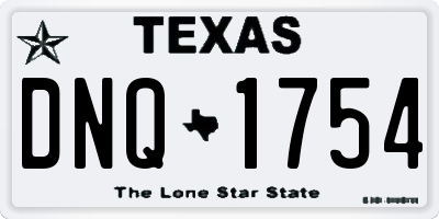 TX license plate DNQ1754