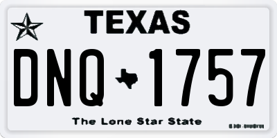 TX license plate DNQ1757