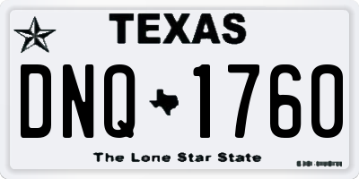 TX license plate DNQ1760