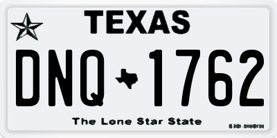 TX license plate DNQ1762