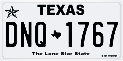 TX license plate DNQ1767
