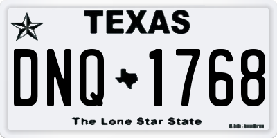 TX license plate DNQ1768