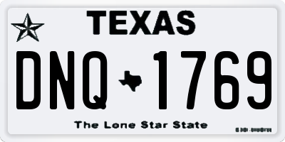 TX license plate DNQ1769