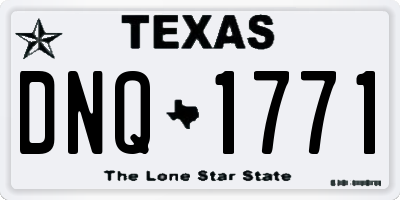 TX license plate DNQ1771