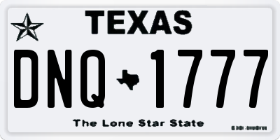 TX license plate DNQ1777