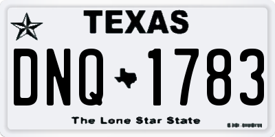 TX license plate DNQ1783