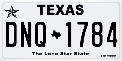 TX license plate DNQ1784
