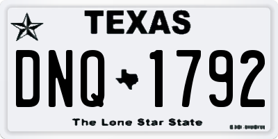 TX license plate DNQ1792