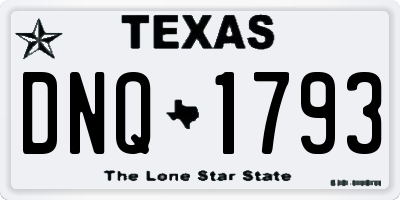 TX license plate DNQ1793