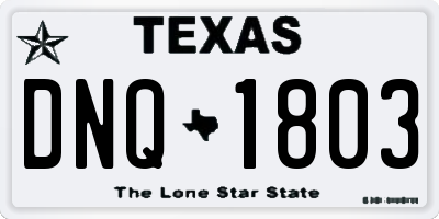 TX license plate DNQ1803