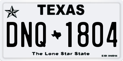 TX license plate DNQ1804