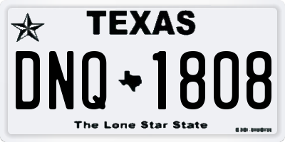 TX license plate DNQ1808