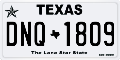 TX license plate DNQ1809