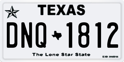 TX license plate DNQ1812