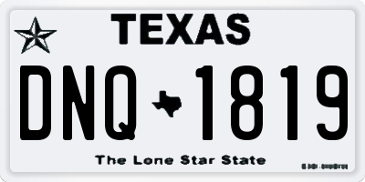 TX license plate DNQ1819