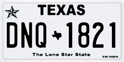 TX license plate DNQ1821