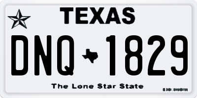 TX license plate DNQ1829
