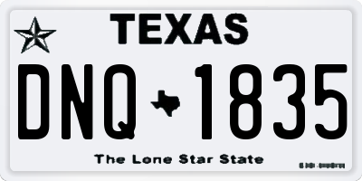 TX license plate DNQ1835