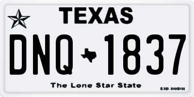 TX license plate DNQ1837