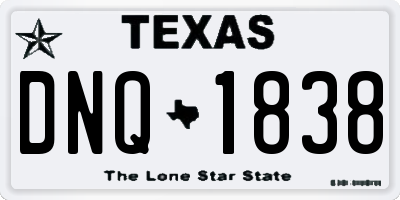 TX license plate DNQ1838