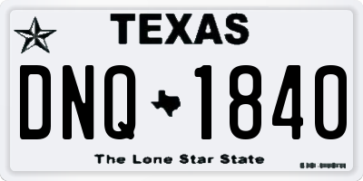 TX license plate DNQ1840