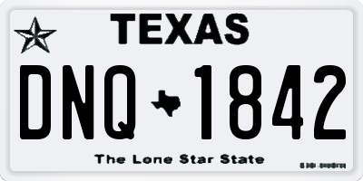 TX license plate DNQ1842