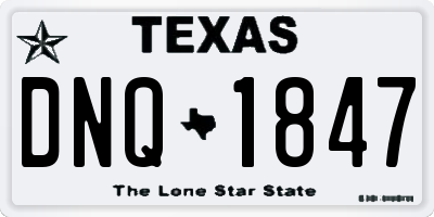 TX license plate DNQ1847