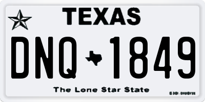 TX license plate DNQ1849