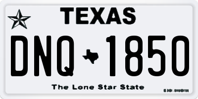 TX license plate DNQ1850