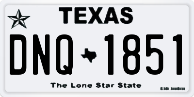 TX license plate DNQ1851
