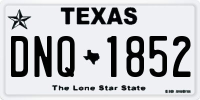 TX license plate DNQ1852