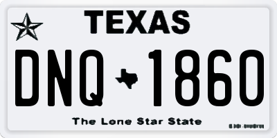 TX license plate DNQ1860