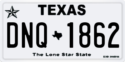 TX license plate DNQ1862