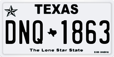 TX license plate DNQ1863