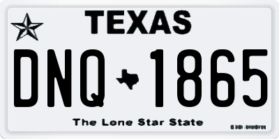 TX license plate DNQ1865