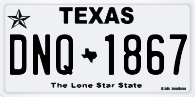 TX license plate DNQ1867
