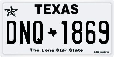TX license plate DNQ1869